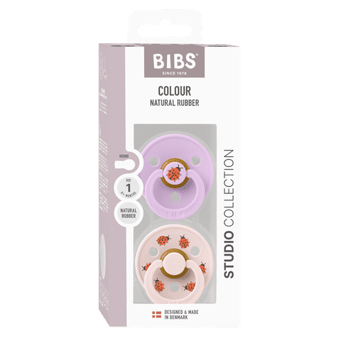 BIBS Studio Colour Ladybug 2 PACK Schnuller 0-6 Monate Violet Sky Mix