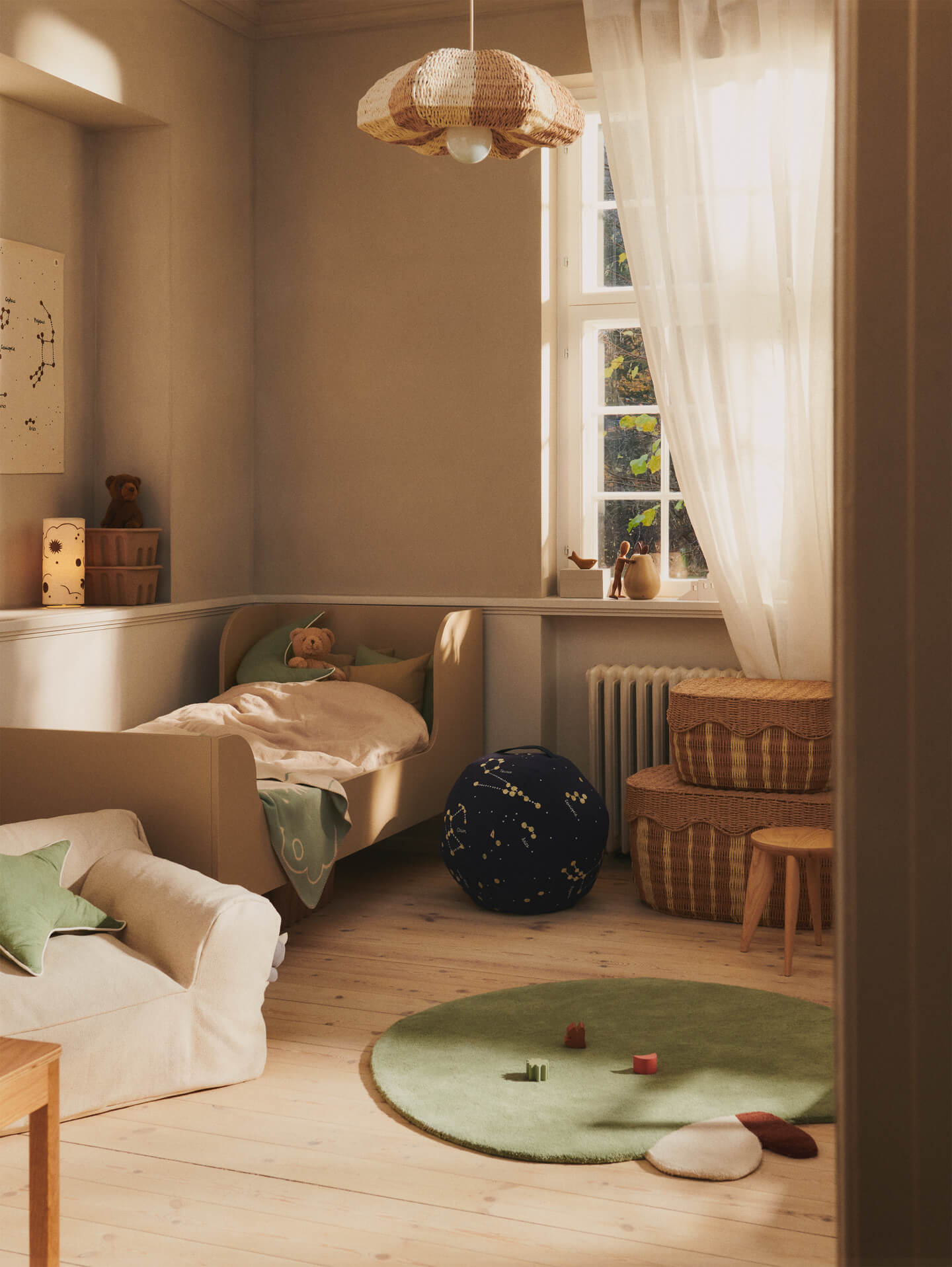 Ferm Living Getufteter Teppich Apfel | Tea Green