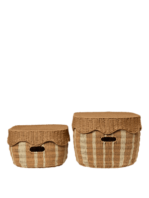 Ferm Living Rivan Aufbewahrungskörbe – Set of 2 | Natural/Off-white
