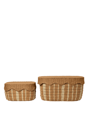 Ferm Living Rivan Aufbewahrungskörbe – Set of 2 | Natural/Off-white