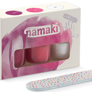 Namaki Kindernagellack 3er‑Set „Sunset“ – 3 helle, natürliche Lacke für Kinder