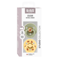 BIBS Studio Colour Ladybug 2er-Pack Schnuller aus Naturlatex für Babys 6-12 Monate, BPA-frei, weiches Nippelgefühl, sanftes Schild-Design
