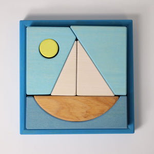 Grimm's Bauspiel Segelboot | Blau