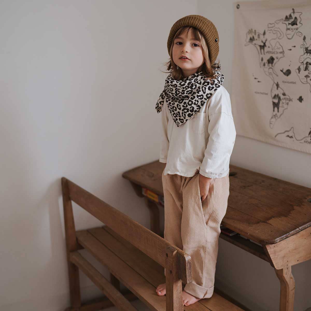 Rose in April  Muslin "Bianca" Leopard Schwarz