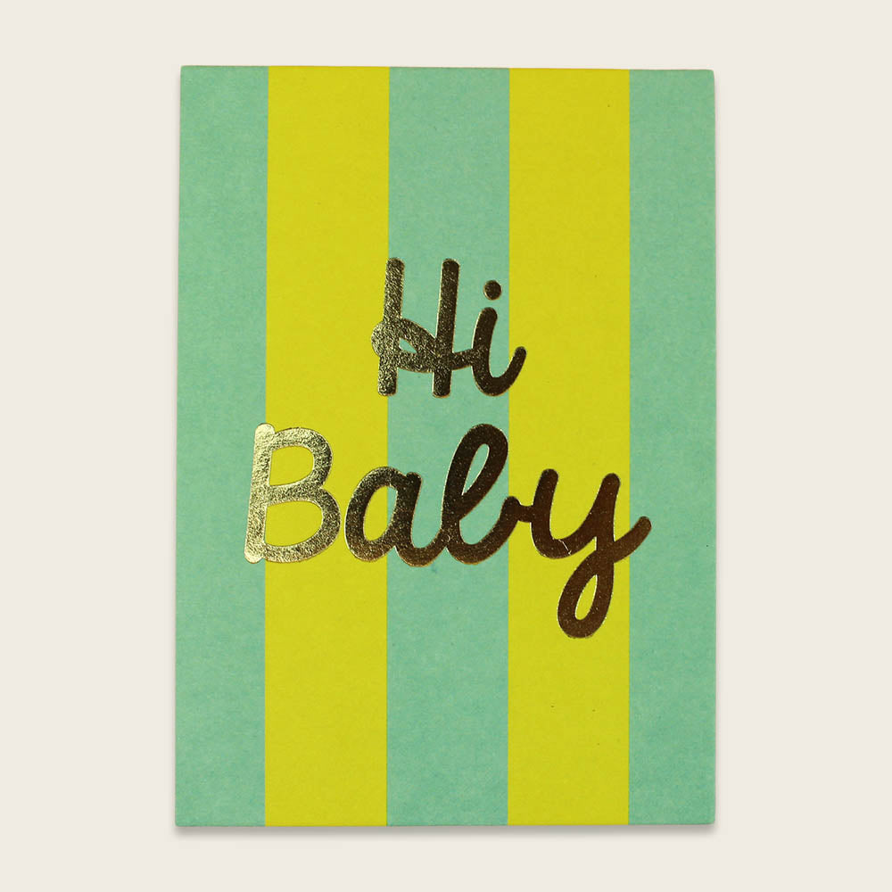 Ava & Yves Postkarte Hi Baby | Mint Gelb
