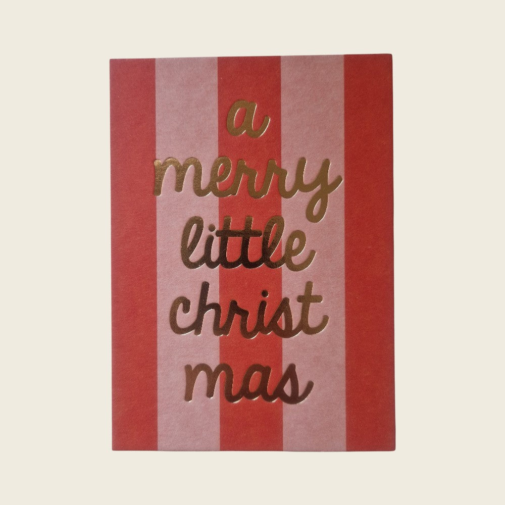 Ava & Yves Postkarte A merry little Christmas | Rot Rose