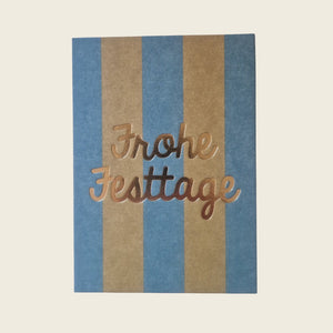 Ava & Yves Postkarte Frohe Festtage | Goldfolie