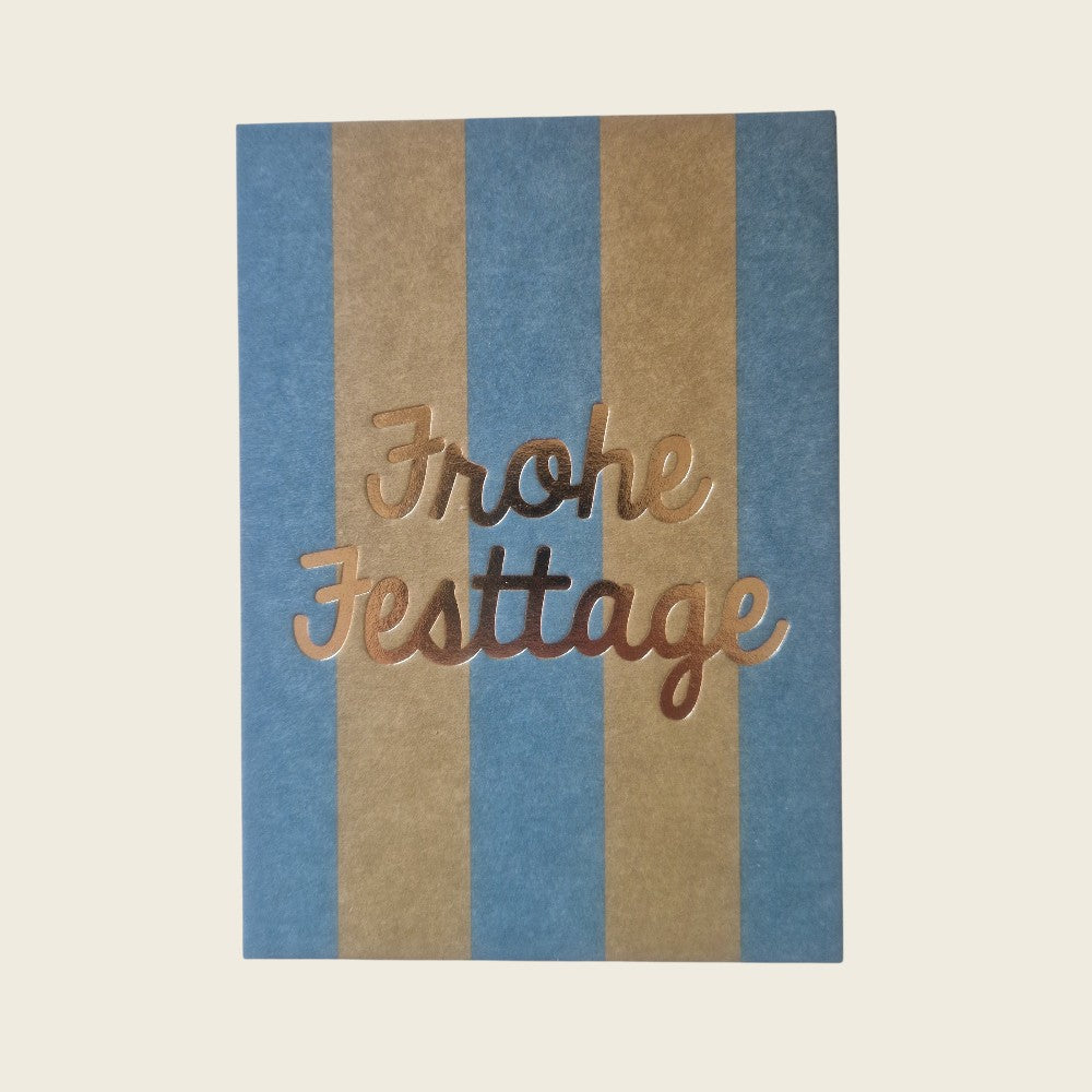 Ava & Yves Postkarte Frohe Festtage | Goldfolie