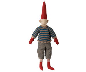 Maileg Weihnachtswichtel Pixy Grösse 2 – Junge | Gestreifter Strickpullover