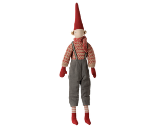 Maileg Weihnachtswichtel Pixy Grösse 4 – Junge | Strickpullover & Schal