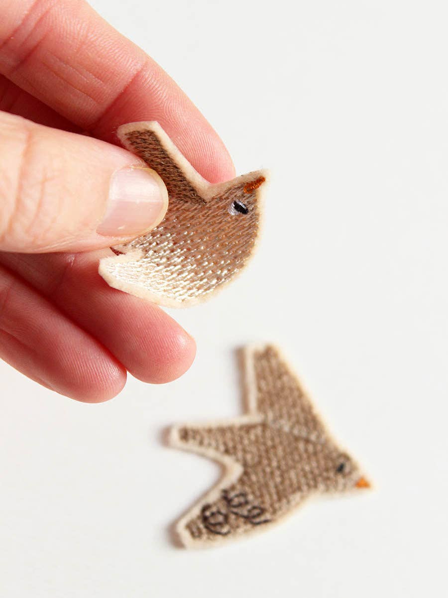 Halfbird Aufnäher SET "beiger Vogel" | Bügelflicken