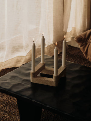 Ferm Living Modular Candle Holder Set Newel | Travertine