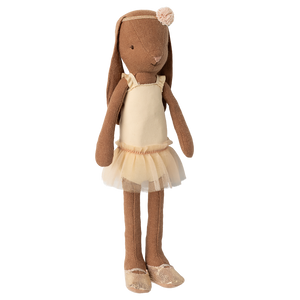 Maileg Kaninchen Größe 2 in Braun mit Ballettkleid in Cream – Stofftier Tänzerin