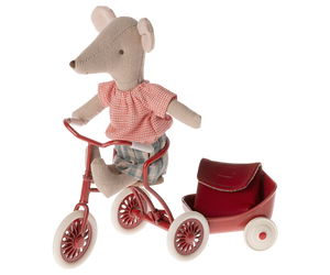 Maileg Souris à Tricycle Grande Sœur | Corail