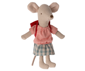 Maileg Souris à Tricycle Grande Sœur | Corail