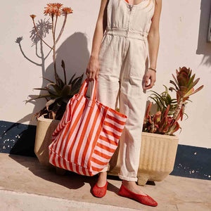 Rose in April Elisa sac | Tomate/rayures rose bonbon