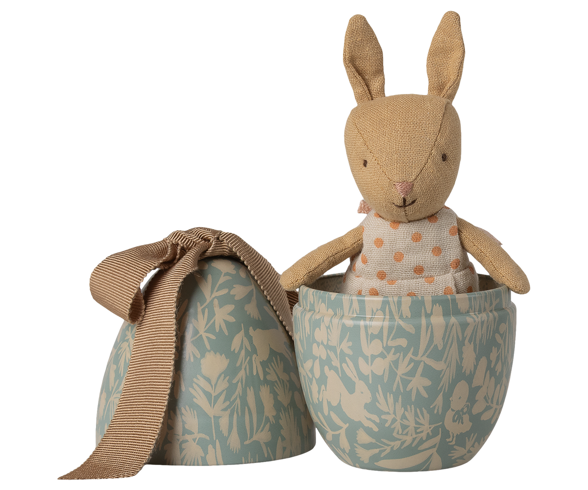 Maileg Osterei mit Mikro Kaninchen | Dusty Blue