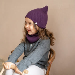 Minimalisma "Bambi" Beanie Seide Baumwolle in Blackberry – Detailansicht 3