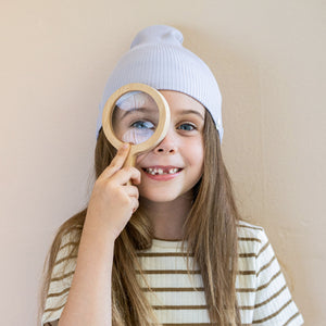 Minimalisma Bambi Beanie Seide Baumwolle in Mauve – Detailansicht 3