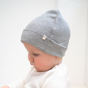 minimalisma Beanie Seide-Baumwolle "Bambi" Grey Melange