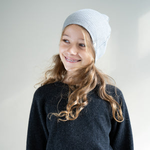 minimalisma Beanie Seide-Baumwolle "Bambi" Grey Melange