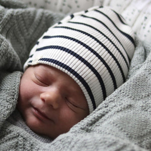 Minimalisma "Bambi" Beanie Seide Baumwolle in Sailor – Detailansicht 2