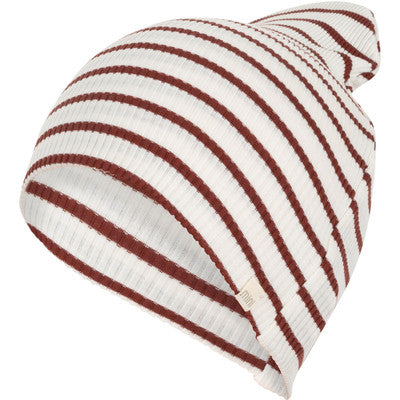 minimalisma Beanie Seide-Baumwolle "Bambi" Hibiscus Stripe