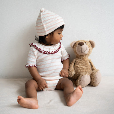 minimalisma Beanie Seide-Baumwolle "Bambi" Sweet Stripes