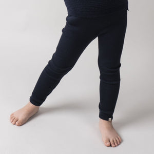 minimalisma Leggins Seide-Baumwolle "Bieber" | Dark Blue