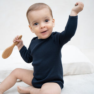minimalisma Silk-Cotton Bodysuit "Bono" Dark Blue