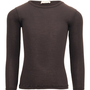 Minimalisma "Atlantic" Merino Langarmshirt in Dark Chocolate