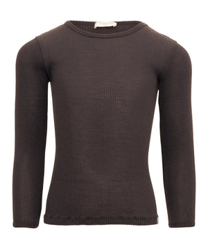 Minimalisma "Atlantic" Merino Langarmshirt in Dark Chocolate
