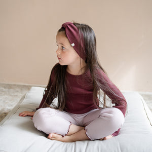 Minimalisma Stirnband Merino Alba in Bordeaux – Detailansicht 3