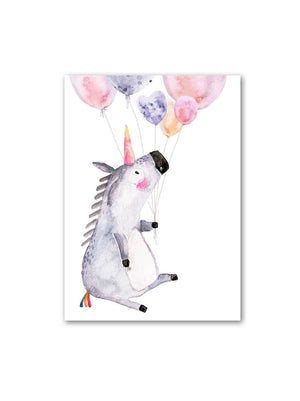 Halfbird Postkarte "Einhorn mit Luftballons"