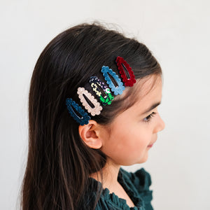 Mimi & Lula Mini Haar-Clips "Blackberry Scalloped"