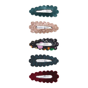 Mimi & Lula Mini Haar-Clips "Blackberry Scalloped"