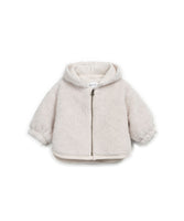 Fellmantel aus Jersey mit Kapuze, Reißverschluss, elastischen Bündchen und Bindegürtel, nachhaltig produziert in Portugal.