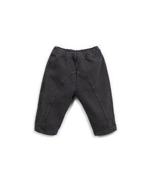 Twillhose in Dunkelgrau mit elastischem Bund und dekorativen Ziernähten, hergestellt in Portugal.