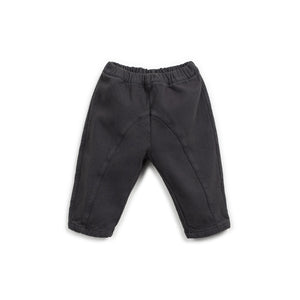 Twillhose in Dunkelgrau mit elastischem Bund und dekorativen Ziernähten, hergestellt in Portugal.