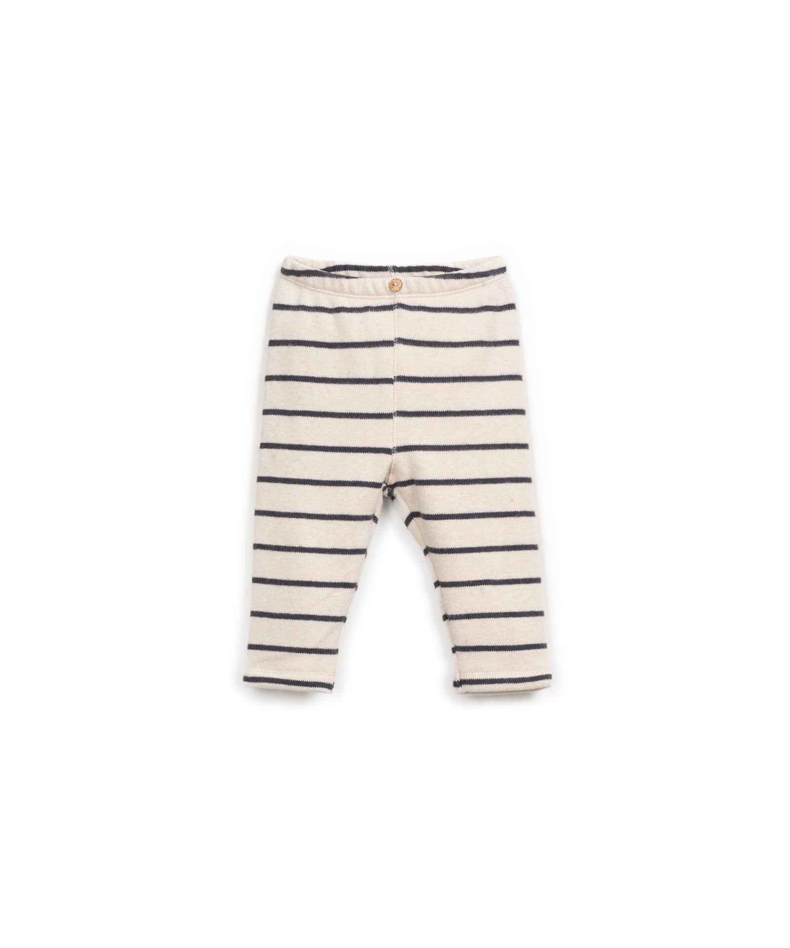 Gestreifte Jersey-Leggings mit elastischem Bund und Kokosknopf, hergestellt in Portugal.