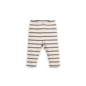 Gestreifte Jersey-Leggings mit elastischem Bund und Kokosknopf, hergestellt in Portugal.