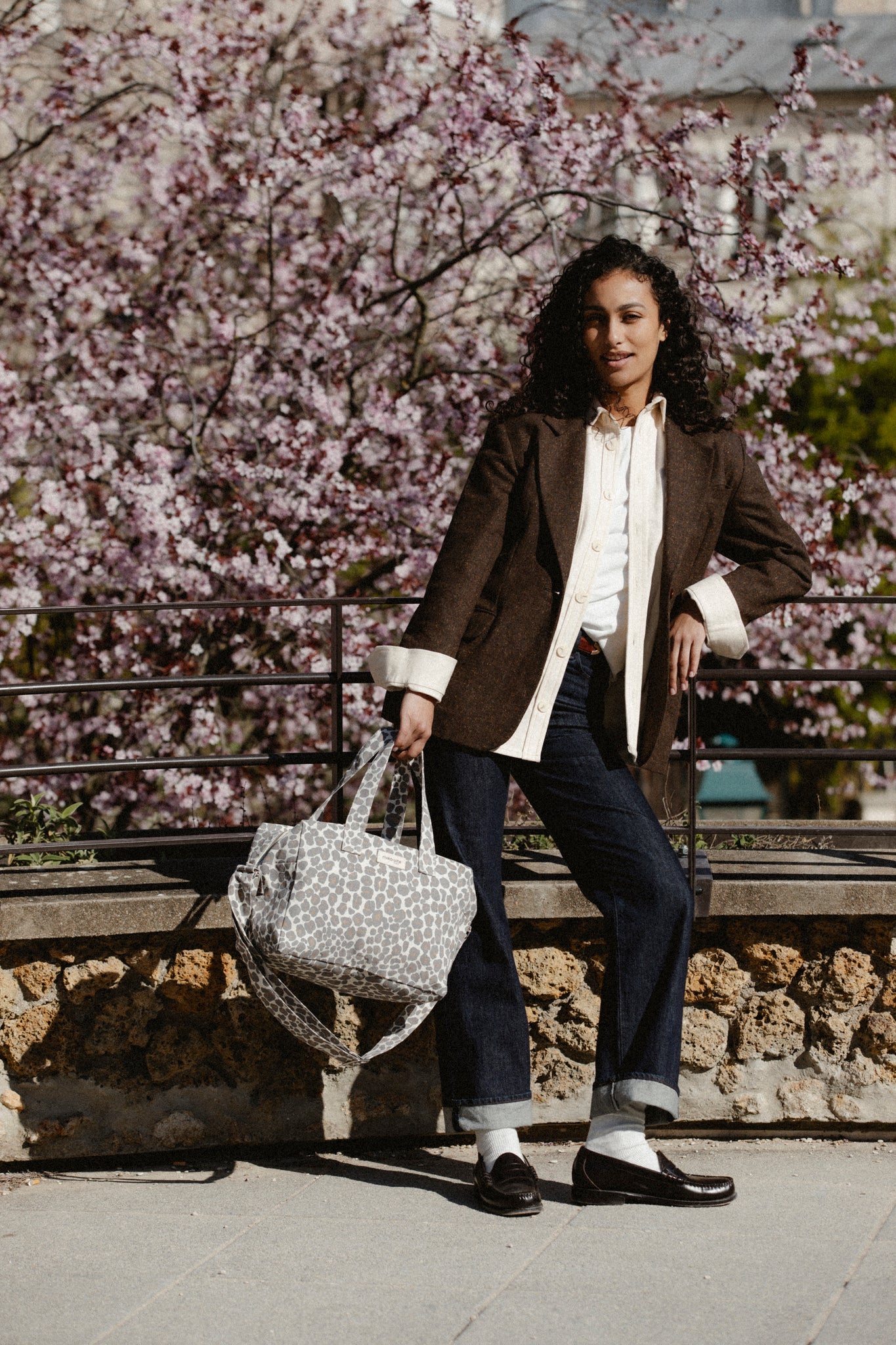 Rive Droite Wickeltasche Mini "Darcy" Leopard Grey