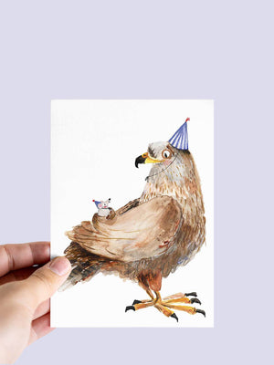 Halfbird Postkarte "Bussard und Maus"