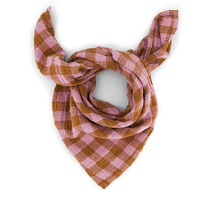Rose in April Bianca Swaddle Vichy 70x70 cm | Caramel Mauve