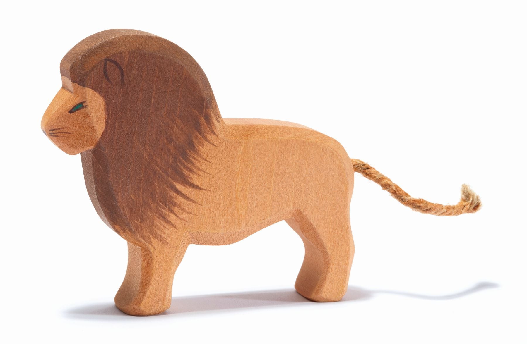 Ostheimer Löwe aus Holz – handgefertigte Figur mit Mähne in Naturfarben“