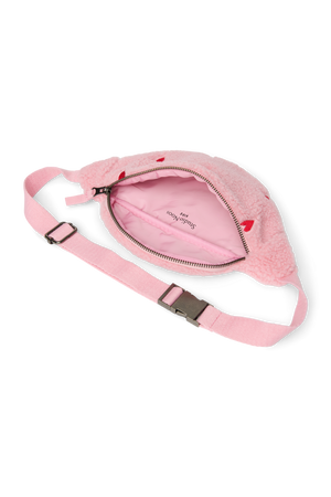 Studio Noos Sac bandoulière Teddy "Mini Fanny Pack" | Cœurs roses clairs