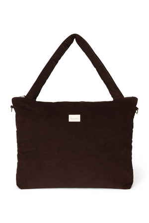 Studio Noos Sac à langer côtelé gonflé "Diaper Bag" | Marron foncé