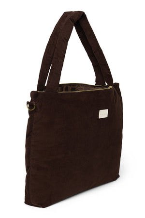 Studio Noos Sac à langer côtelé gonflé "Diaper Bag" | Marron foncé