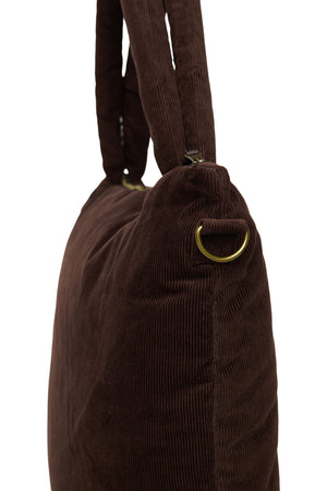 Studio Noos Sac à langer côtelé gonflé "Diaper Bag" | Marron foncé