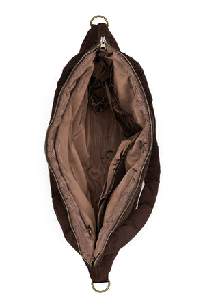 Studio Noos Sac à langer côtelé gonflé "Diaper Bag" | Marron foncé